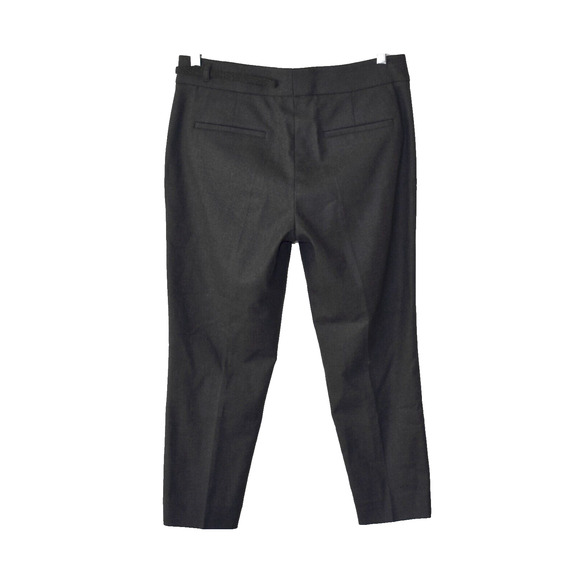 B2 Auth BRUNELLO CUCINELLI Charcoal Wool/Cotton Monili Belt Detail Pants Size 8 - Picture 2 of 8